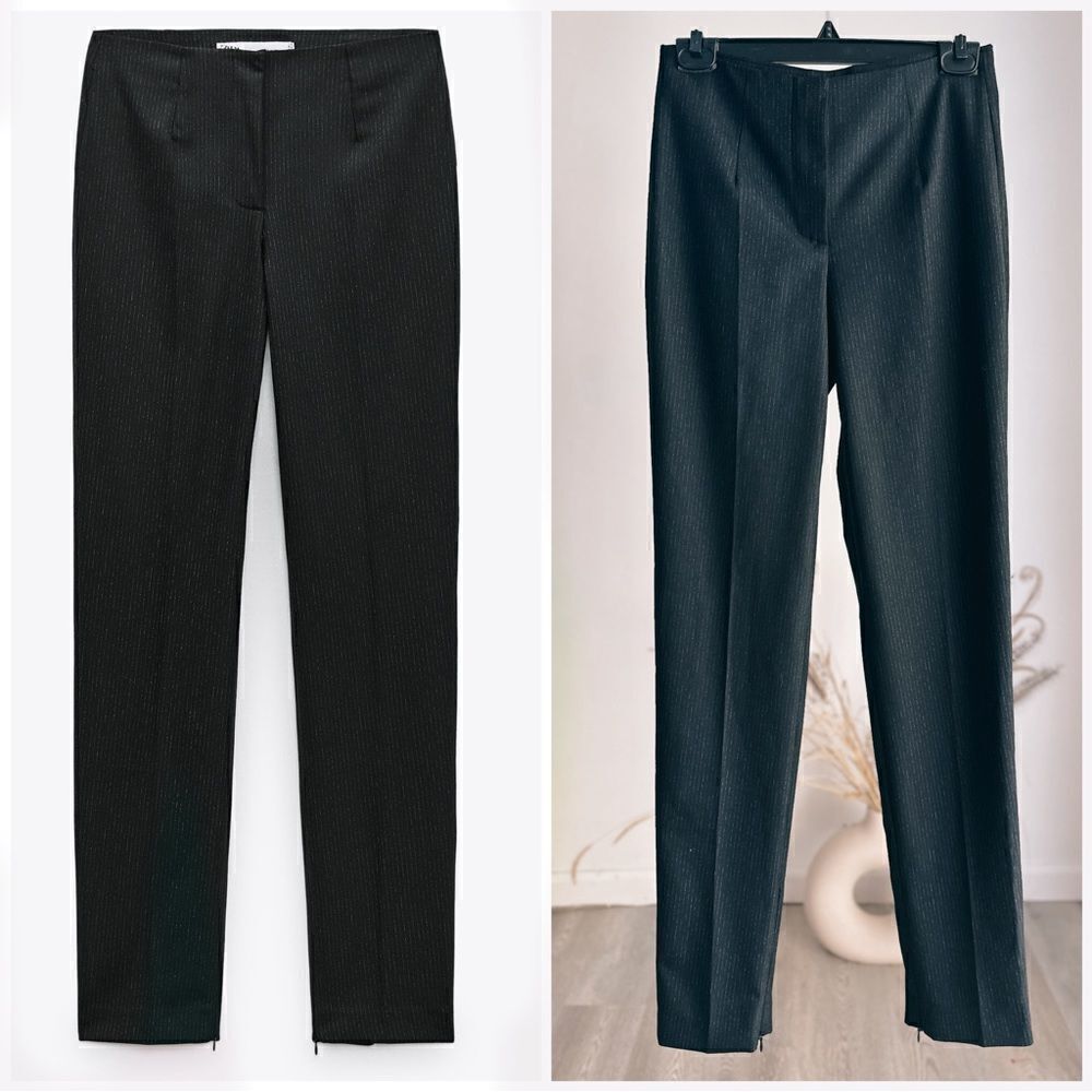 Zara Studio Wool Blend Striped Pants New